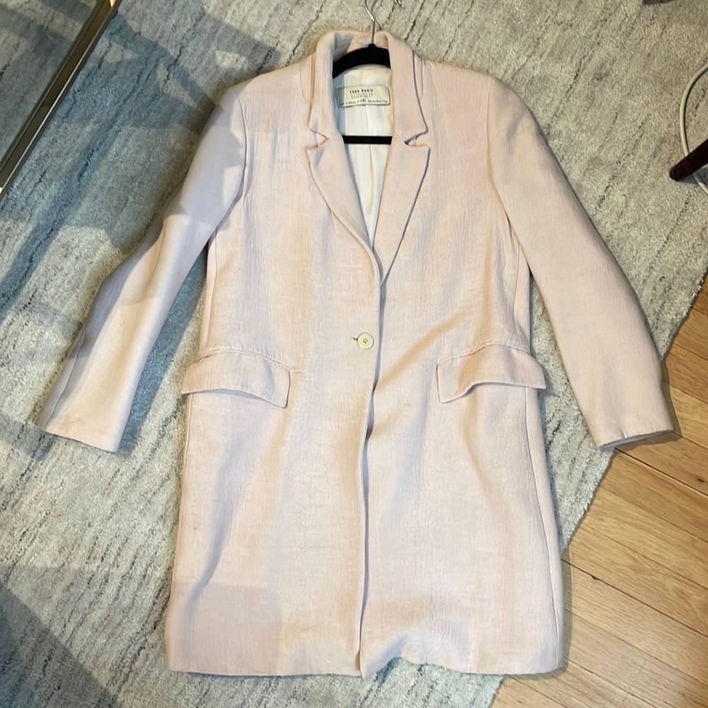 Zara pink textured coat